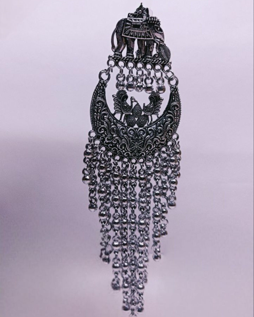Oxidized Silver Elephant Motif Jhumka for Women | Traditional Bridal Earrings | Festive Wear