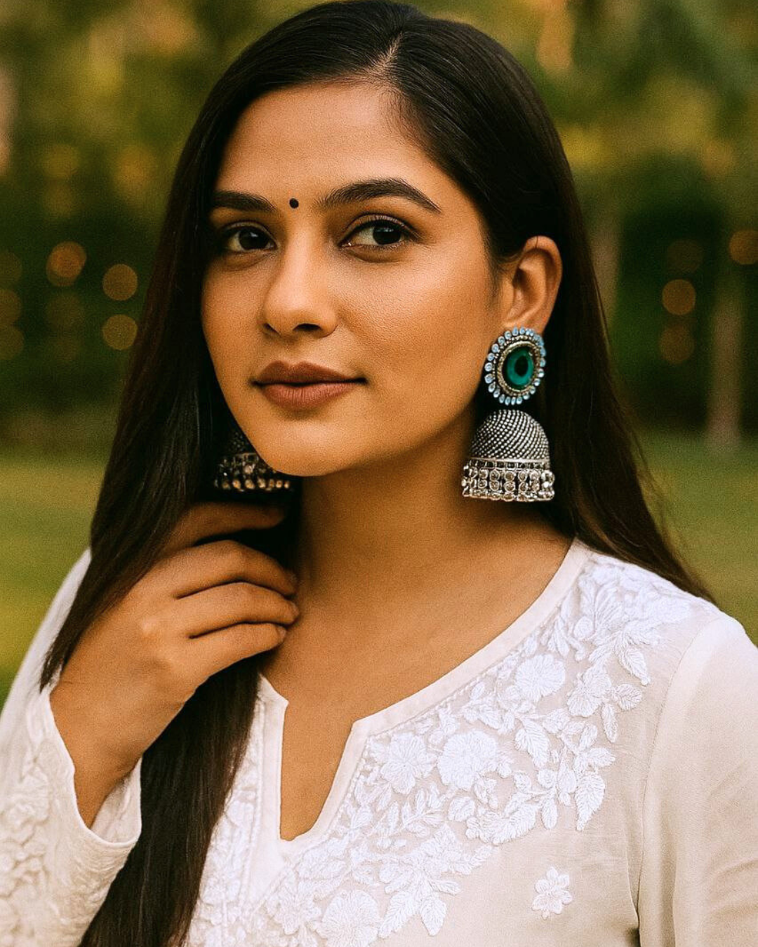 Peacock Stud Oxidized Jhumka for Women