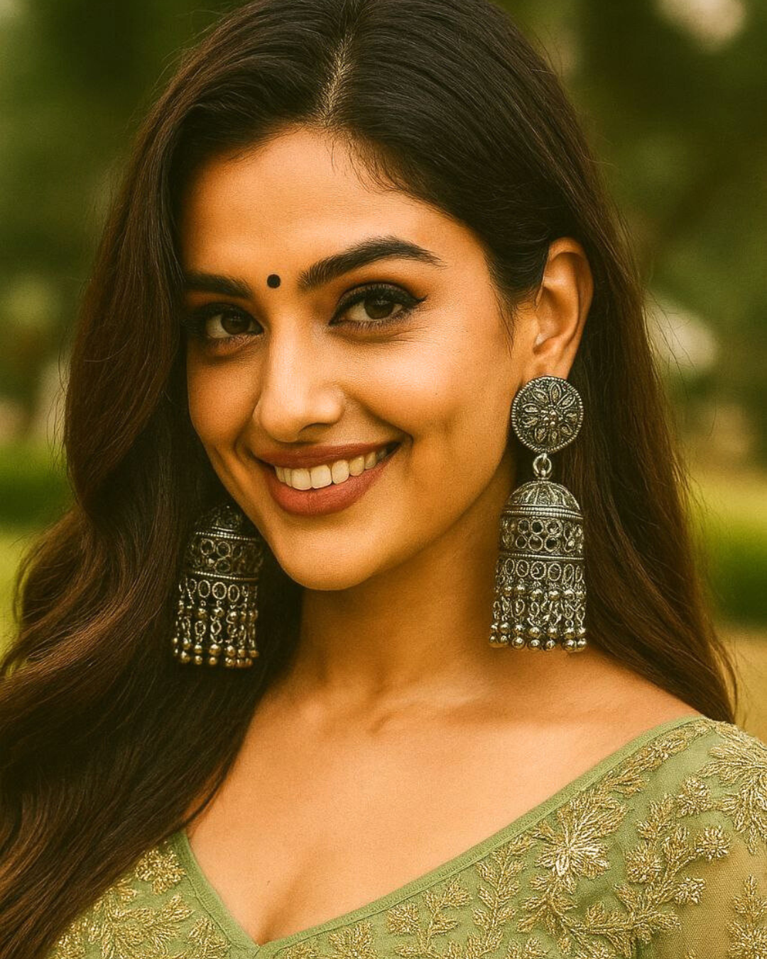 Black Stone Oxidized Jhumka for Women | Party & Ethnic Wear