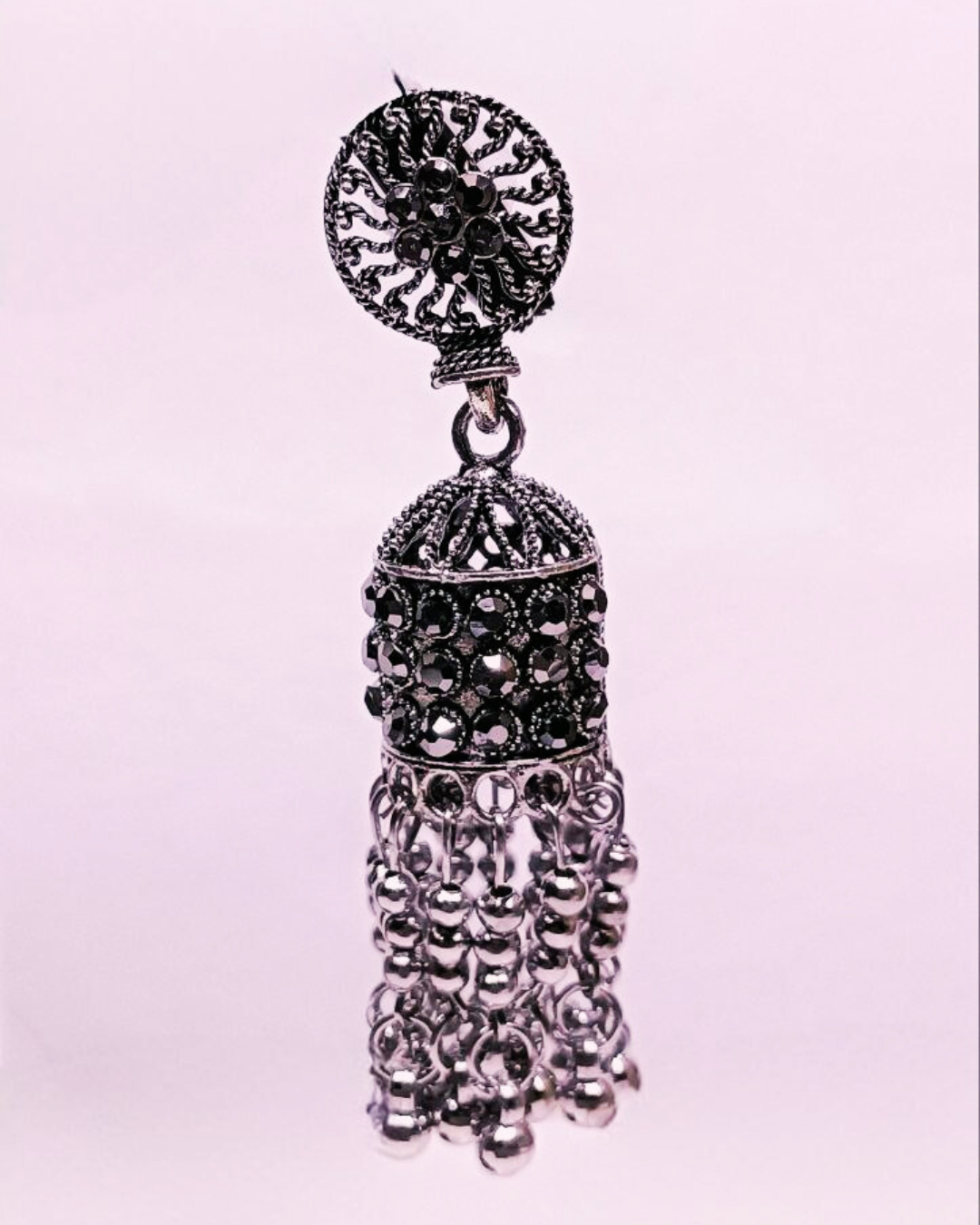 Black Stone Oxidized Jhumka for Women | Party & Ethnic Wear