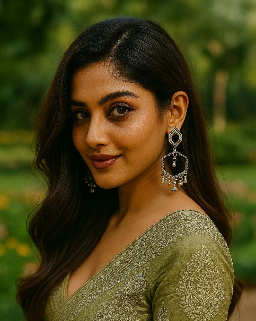 Oxidized Silver Hexagon Jhumka for Women | Lightweight Ethnic Earrings | Wedding, Festive Look