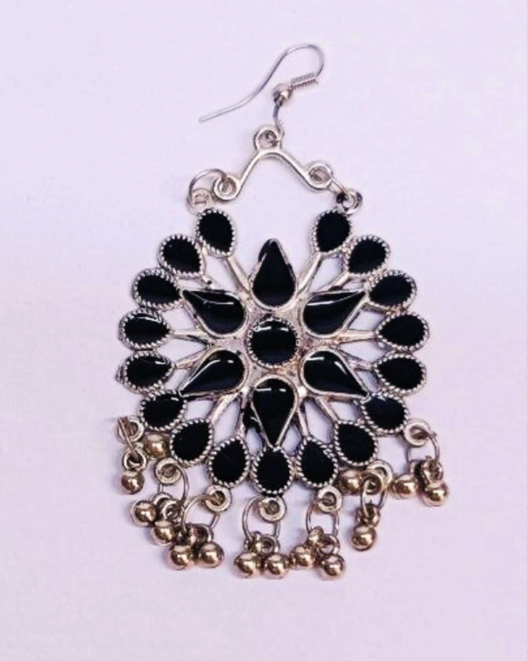 Kaala Gulab ChaandBali Earrings