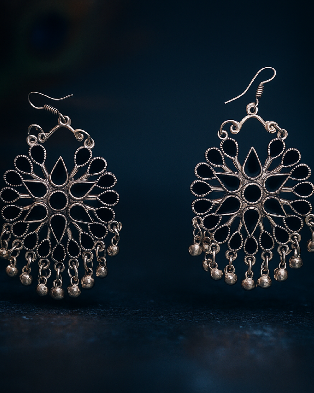 Kaala Gulab ChaandBali Earrings