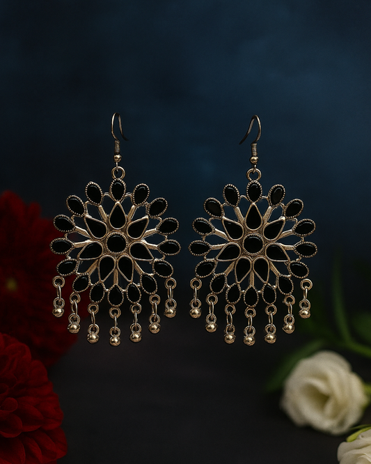 Kaala Gulab ChaandBali Earrings