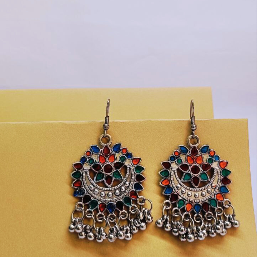 Ethnic Oxidized Jhumka 5 pair Combo Set |  Earrings For Women Vintage Design