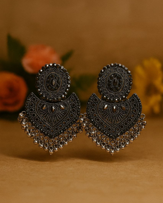 Oxidized Silver Afghani Tribal Jhumka for Women | Bold Look | Festive Wear