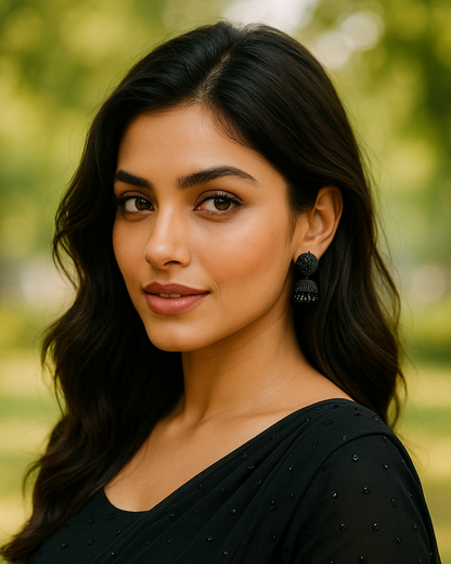 Bold Black Oxidized Jhumka Earrings | Antique Matte Finish | Statement Jewelry | Light Weight