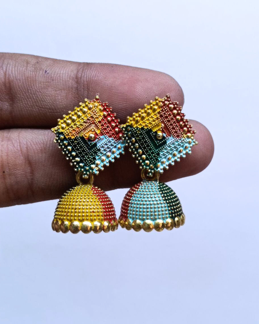 Multicolor Tribal Jhumka Earrings | Boho Chic Dangle Jewelry | Light Weight