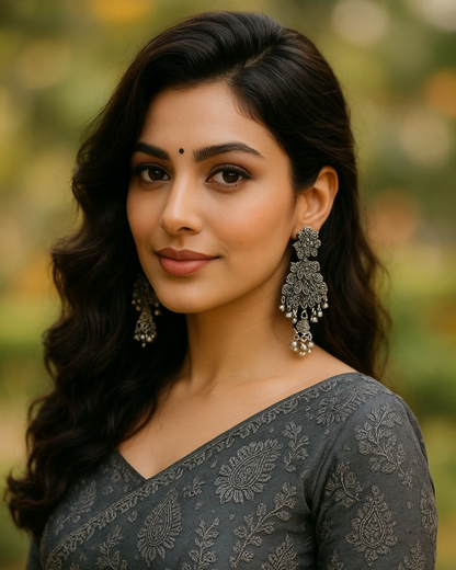 Oxidized Silver Peacock Jhumka for Women | Handcrafted Lightweight Earrings | Wedding & Festive Wear