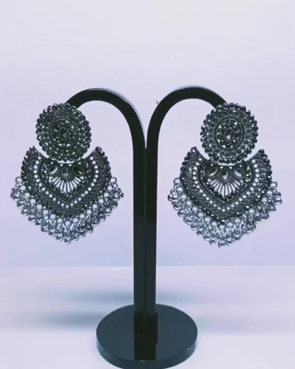 Oxidized Silver Afghani Tribal Jhumka for Women | Bold Look | Festive Wear
