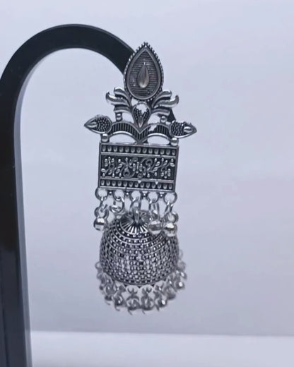 Temple Style Antique Oxidized Jhumka for Women | Festive Wear | Traditonal Look